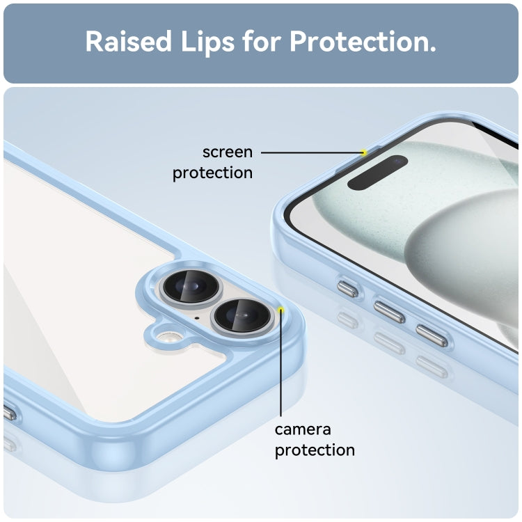 For iPhone 16 Plus Colorful Series Acrylic + TPU Phone Case