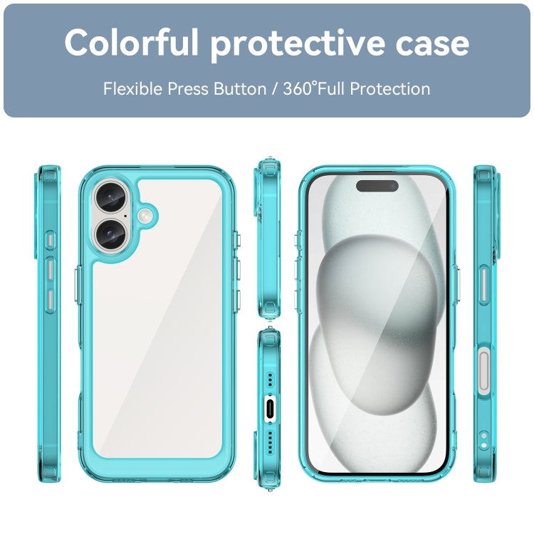 For iPhone 16 Plus Colorful Series Acrylic + TPU Phone Case