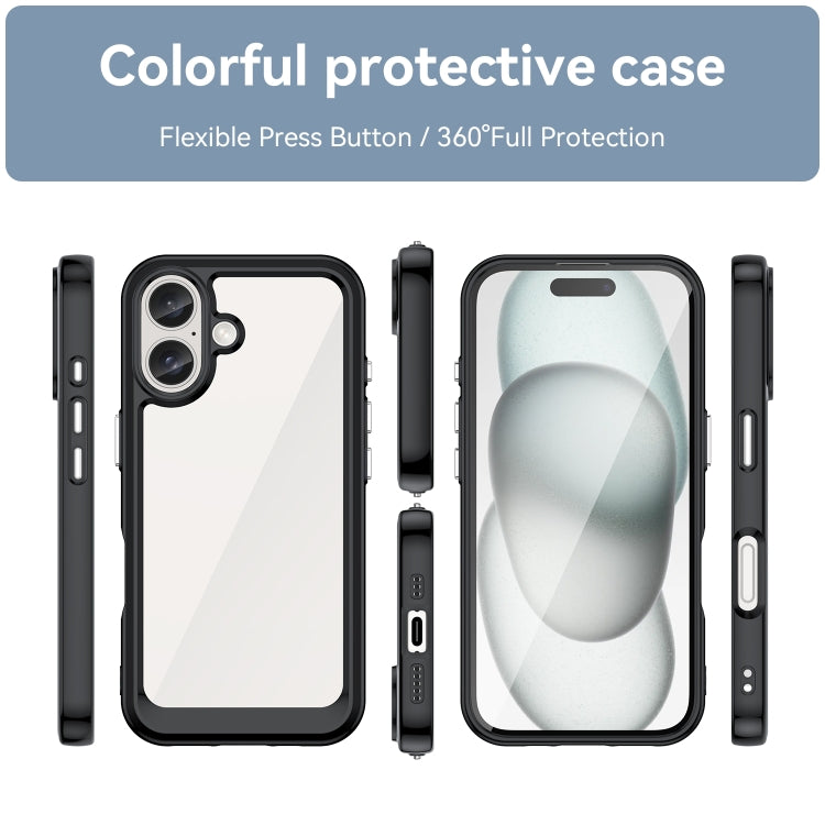 For iPhone 16 Colorful Series Acrylic + TPU Phone Case