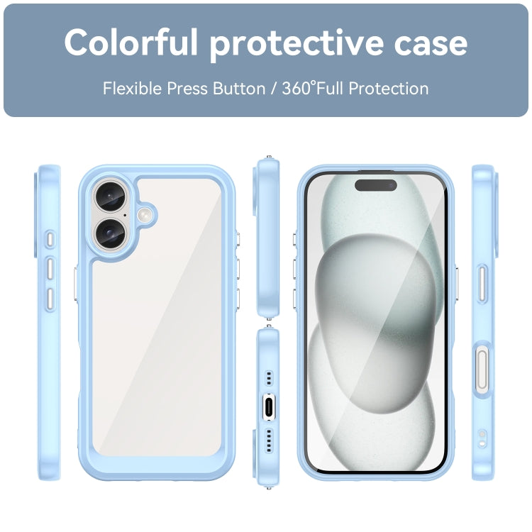 For iPhone 16 Colorful Series Acrylic + TPU Phone Case