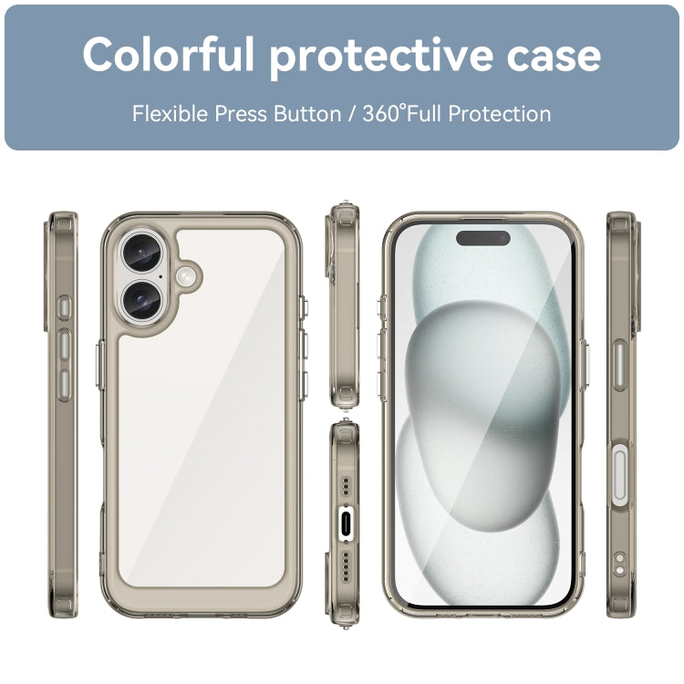 For iPhone 16 Colorful Series Acrylic + TPU Phone Case