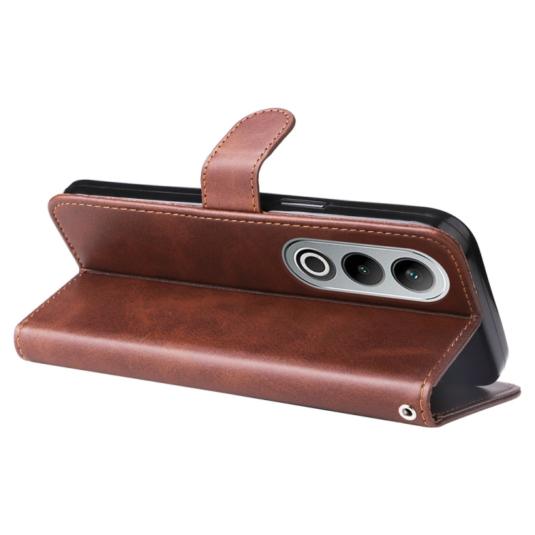 For OPPO K12 Fashion Calf Texture Zipper Leather Phone Case