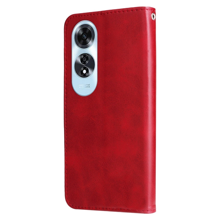 For OPPO A60 4G Global Fashion Calf Texture Zipper Leather Phone Case
