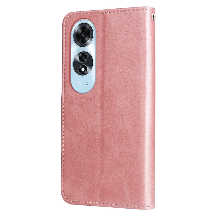 For OPPO A60 4G Global Fashion Calf Texture Zipper Leather Phone Case
