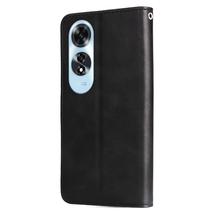For OPPO A60 4G Global Fashion Calf Texture Zipper Leather Phone Case