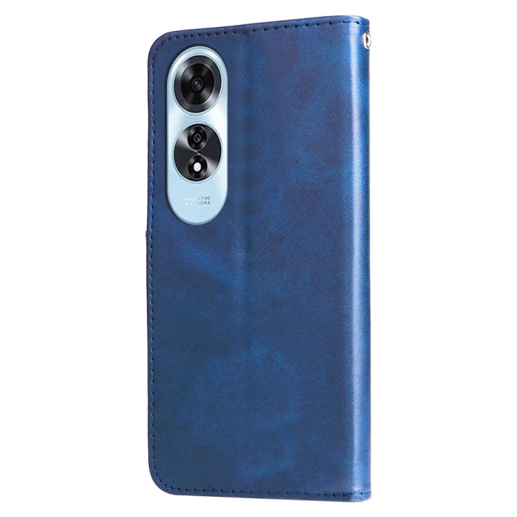 For OPPO A60 4G Global Fashion Calf Texture Zipper Leather Phone Case