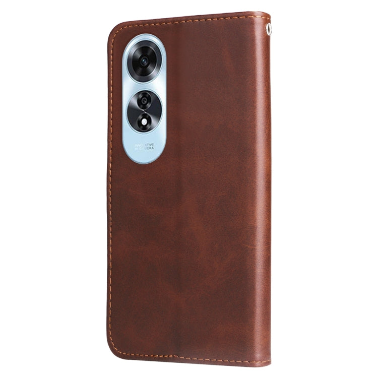For OPPO A60 4G Global Fashion Calf Texture Zipper Leather Phone Case