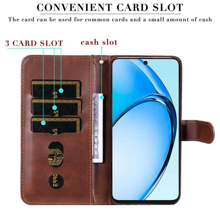 For OPPO A60 4G Global Fashion Calf Texture Zipper Leather Phone Case