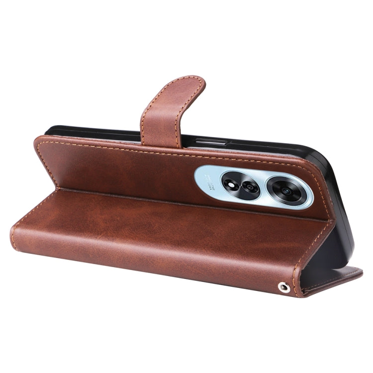 For OPPO A60 4G Global Fashion Calf Texture Zipper Leather Phone Case