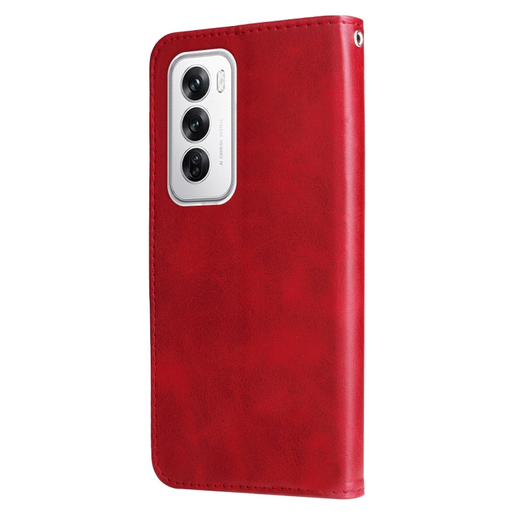 For OPPO Reno12 5G Global Fashion Calf Texture Zipper Leather Phone Case