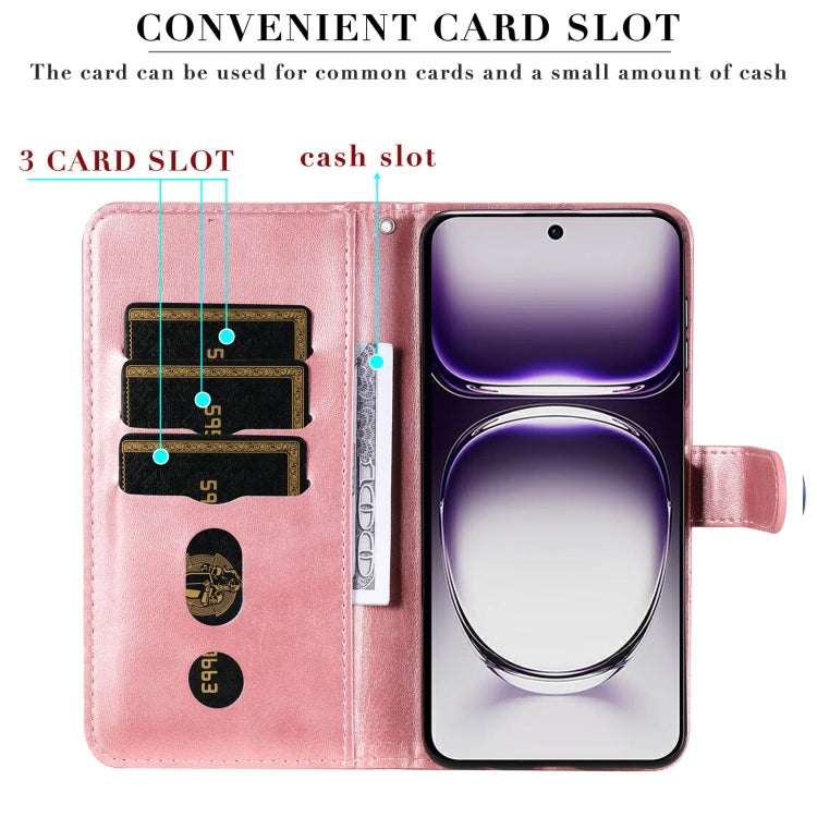 For OPPO Reno12 5G Global Fashion Calf Texture Zipper Leather Phone Case