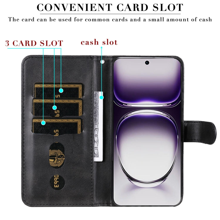 For OPPO Reno12 5G Global Fashion Calf Texture Zipper Leather Phone Case