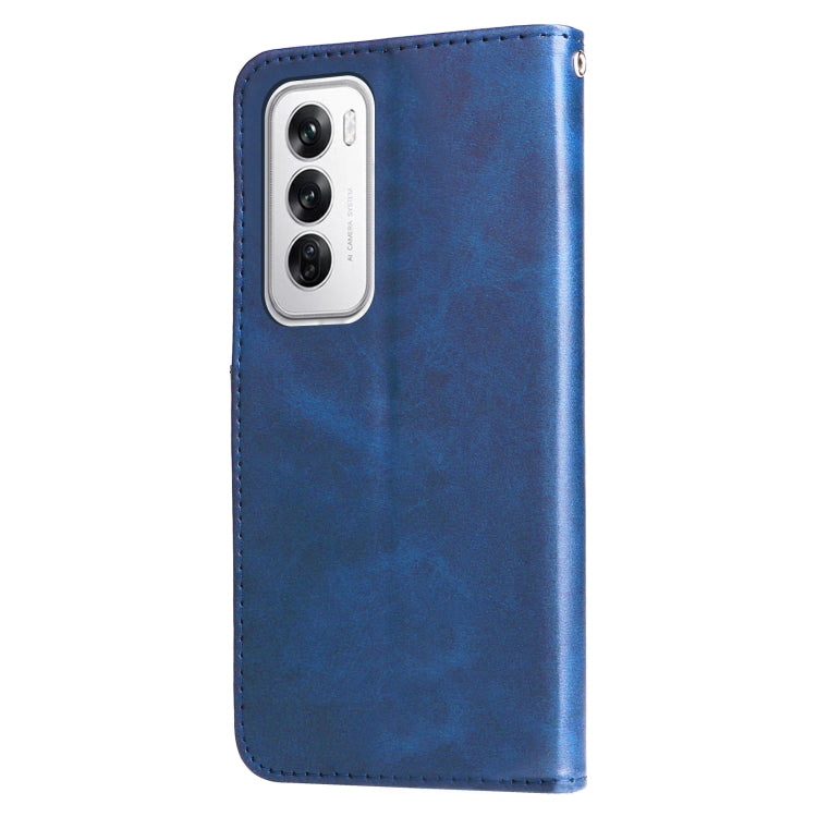 For OPPO Reno12 5G Global Fashion Calf Texture Zipper Leather Phone Case