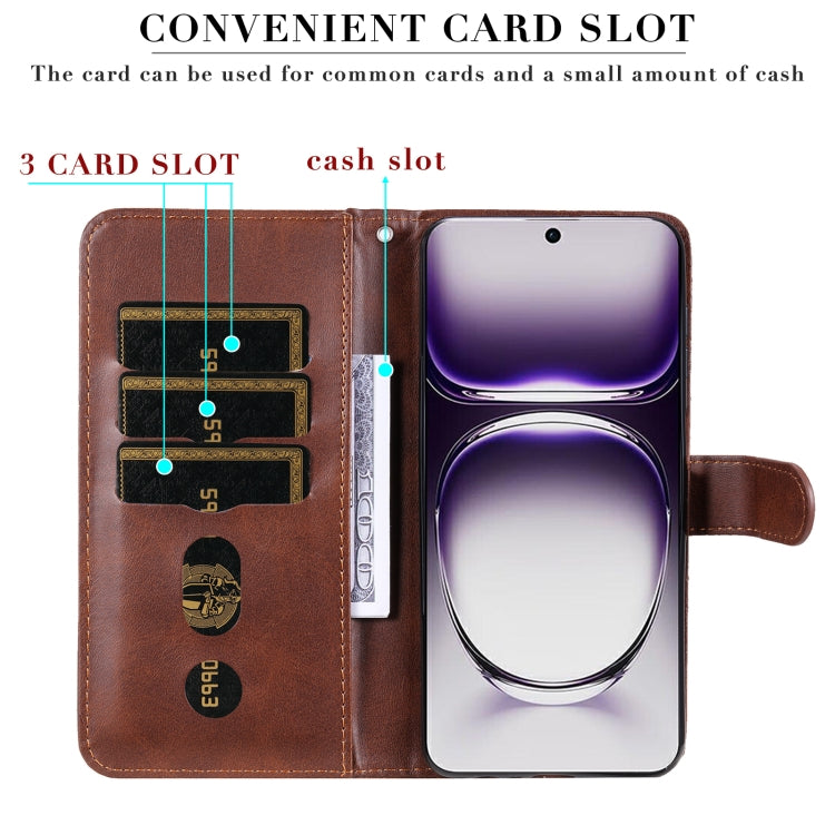 For OPPO Reno12 5G Global Fashion Calf Texture Zipper Leather Phone Case