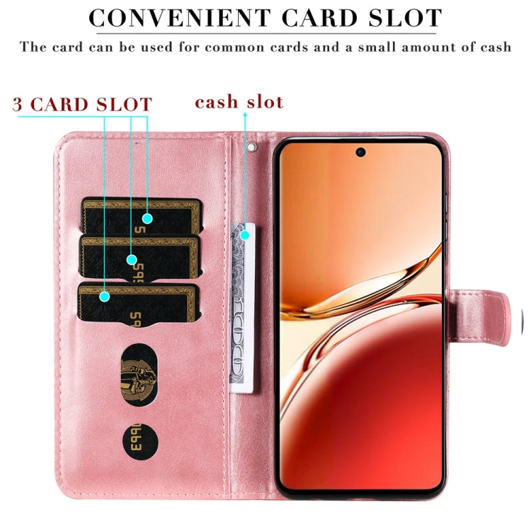 For OPPO Reno12 F 5G Global Fashion Calf Texture Zipper Leather Phone Case
