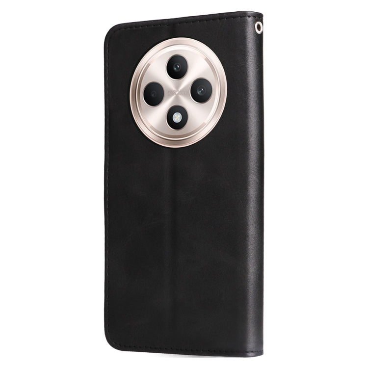 For OPPO Reno12 F 5G Global Fashion Calf Texture Zipper Leather Phone Case
