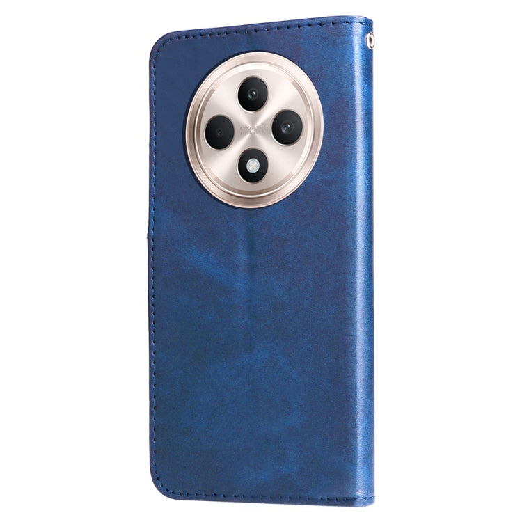 For OPPO Reno12 F 5G Global Fashion Calf Texture Zipper Leather Phone Case