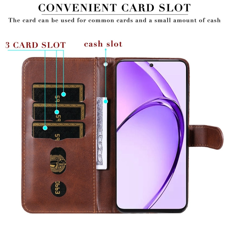 For OPPO A3 Pro 5G Global / India Fashion Calf Texture Zipper Leather Phone Case