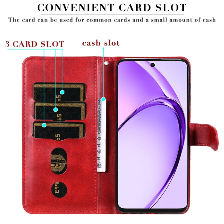 For OPPO A5x 4G / 5G / A3x 4G / 5G India Fashion Calf Texture Zipper Leather Phone Case
