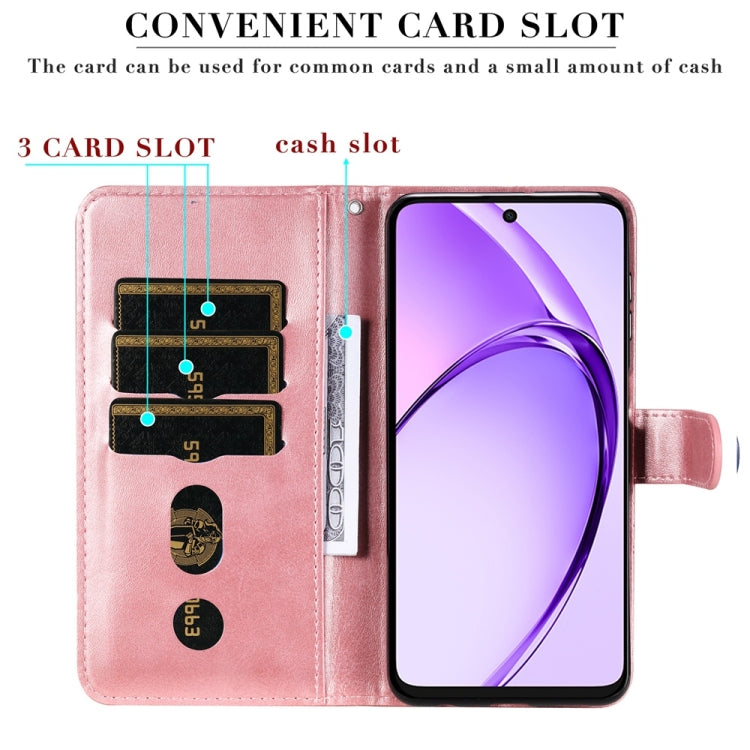 For OPPO A5x 4G / 5G / A3x 4G / 5G India Fashion Calf Texture Zipper Leather Phone Case