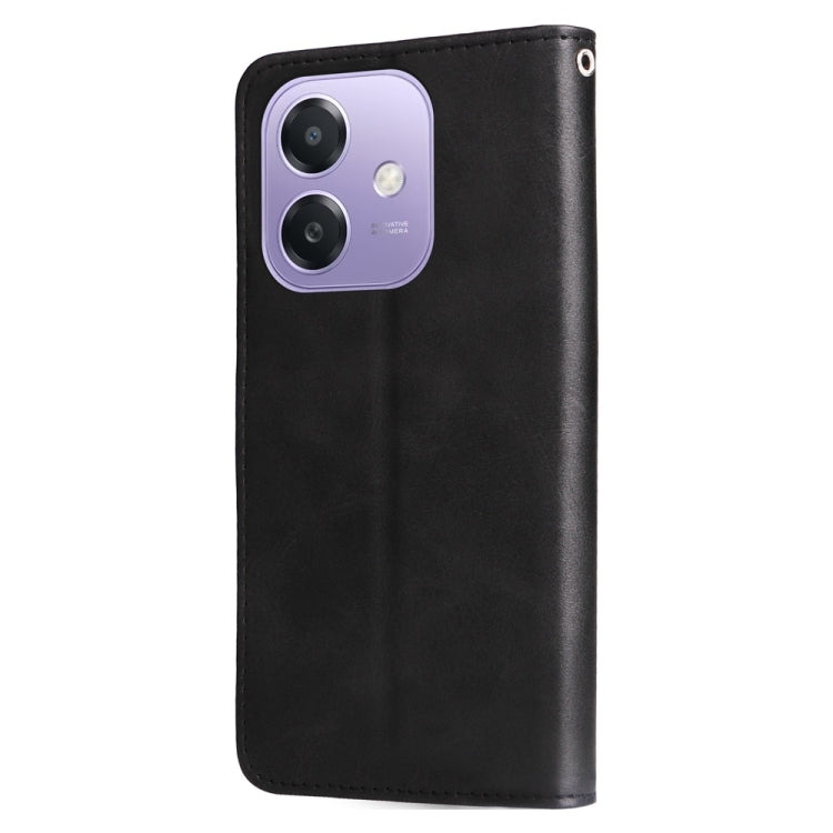 For OPPO A5x 4G / 5G / A3x 4G / 5G India Fashion Calf Texture Zipper Leather Phone Case