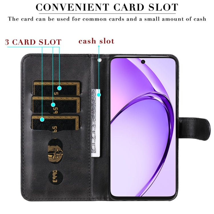 For OPPO A5x 4G / 5G / A3x 4G / 5G India Fashion Calf Texture Zipper Leather Phone Case
