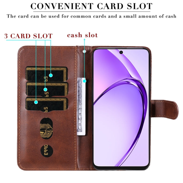 For OPPO A5x 4G / 5G / A3x 4G / 5G India Fashion Calf Texture Zipper Leather Phone Case