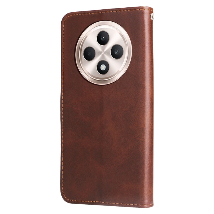For OPPO Reno12 F 4G Fashion Calf Texture Zipper Leather Phone Case
