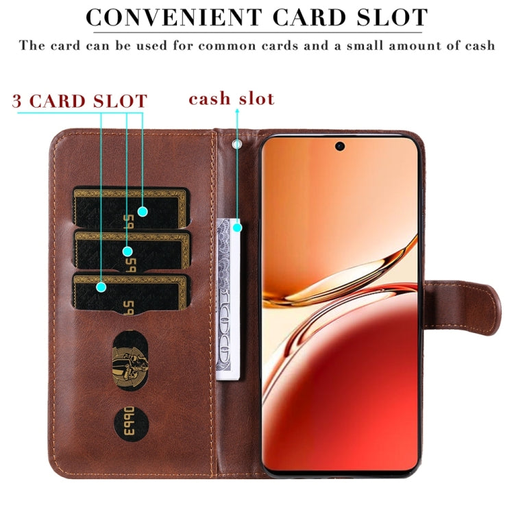 For OPPO Reno12 F 4G Fashion Calf Texture Zipper Leather Phone Case
