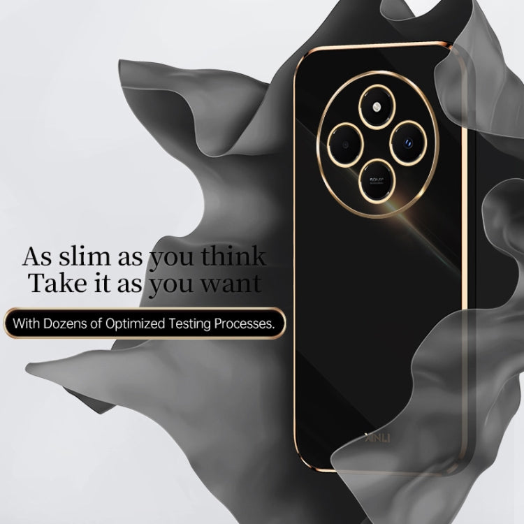 For Redmi 14 4G XINLI Straight Edge 6D Electroplate TPU Phone Case