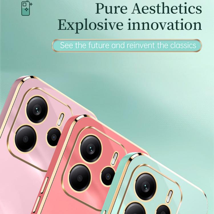 For Redmi Note 14 5G Global XINLI Straight Edge 6D Electroplate TPU Phone Case