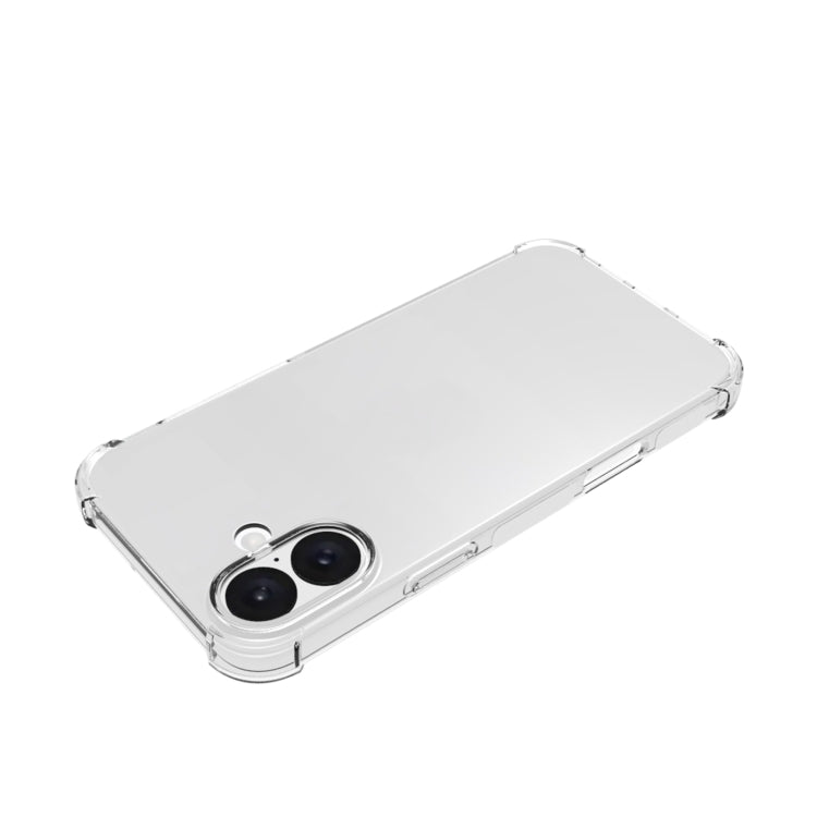 For iPhone 16 Plus Shockproof Non-slip Thickening TPU Phone Case - Transparent