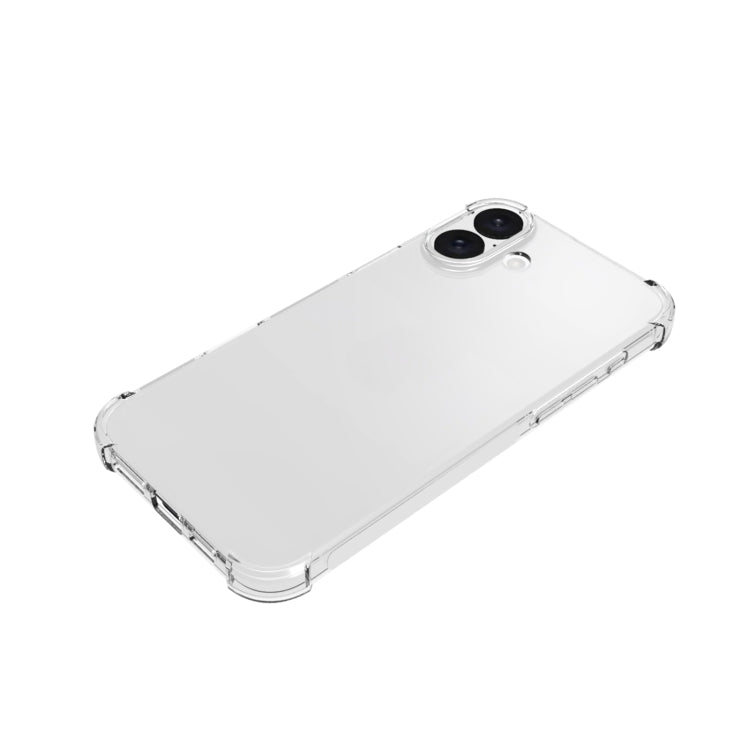 For iPhone 16 Plus Shockproof Non-slip Thickening TPU Phone Case - Transparent