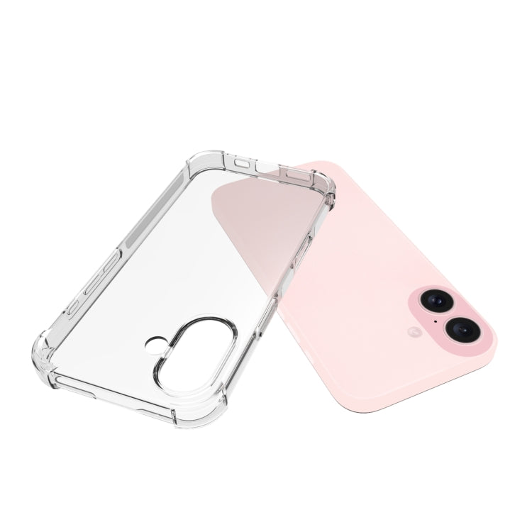 For iPhone 16 Shockproof Non-slip Thickening TPU Phone Case - Transparent