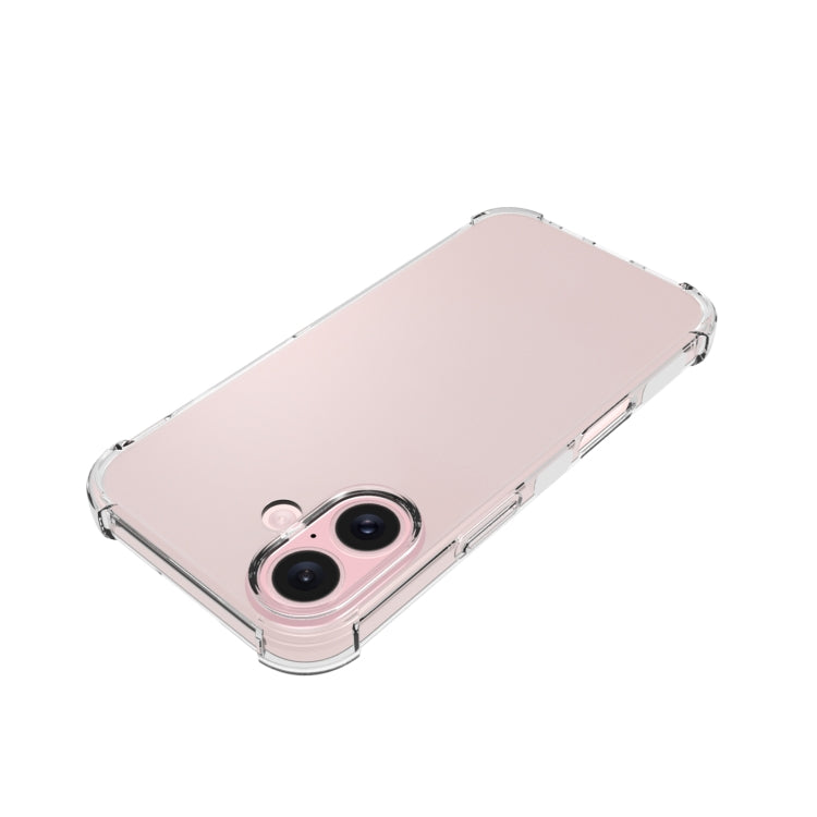 For iPhone 16 Shockproof Non-slip Thickening TPU Phone Case - Transparent