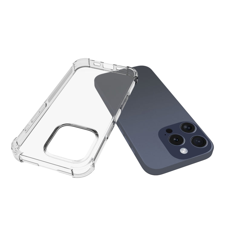 For iPhone 16 Pro Shockproof Non-slip Thickening TPU Phone Case - Transparent