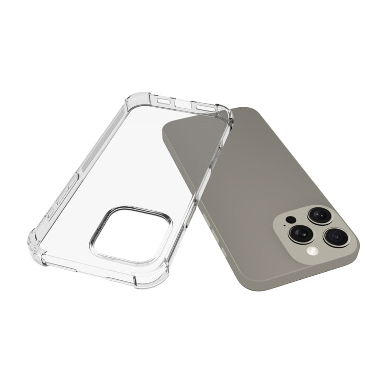 For iPhone 16 Pro Max Shockproof Non-slip Thickening TPU Phone Case - Transparent