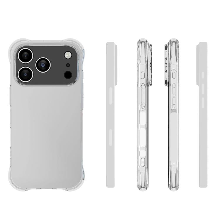 For iPhone 17 Pro Shockproof Non-slip Thickening TPU Phone Case - Transparent