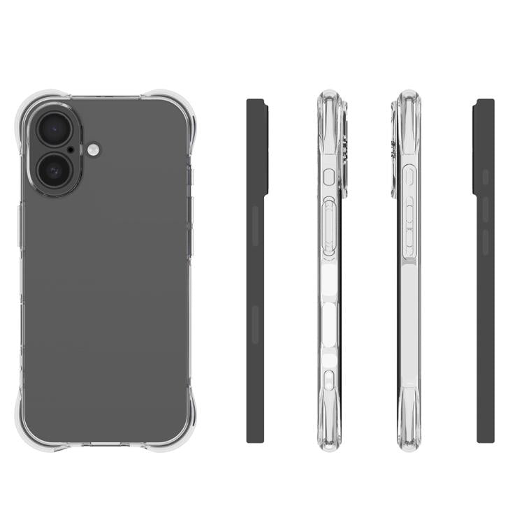 For iPhone 17 Shockproof Non-slip Thickening TPU Phone Case - Transparent
