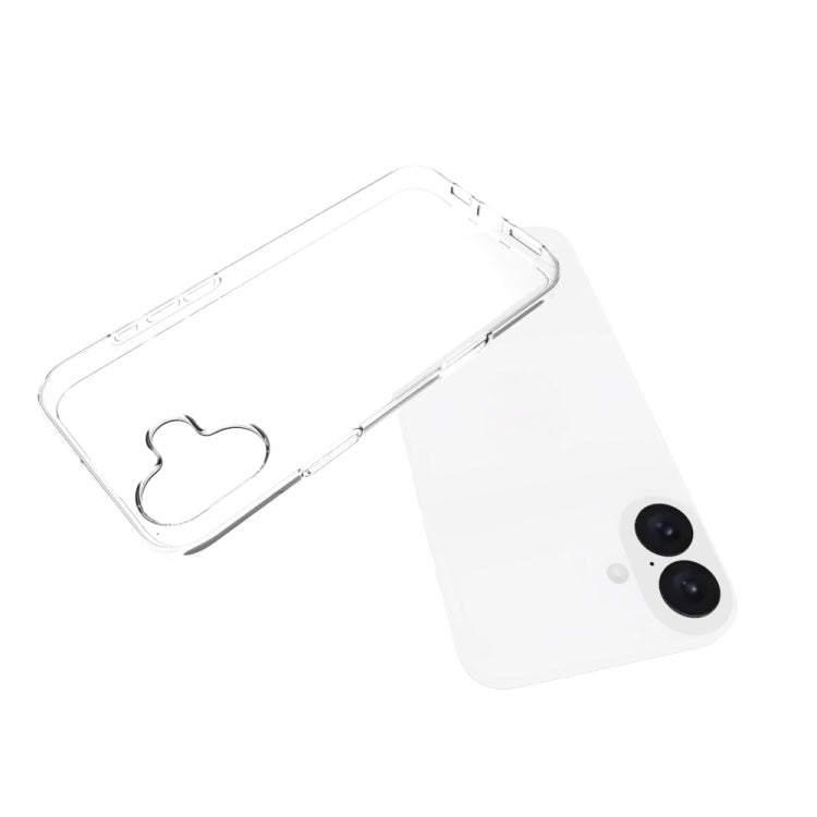 For iPhone 16 Plus Waterproof Texture TPU Phone Case - Transparent