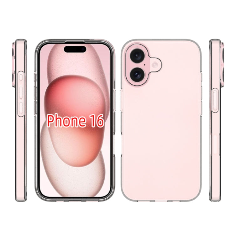 For iPhone 16 Waterproof Texture TPU Phone Case - Transparent