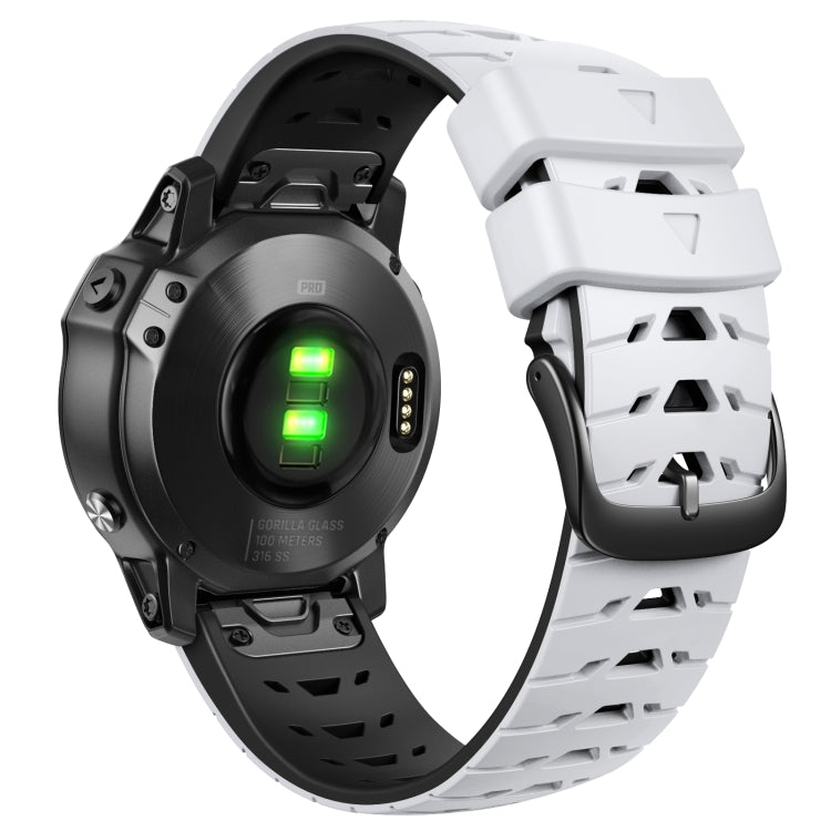 For Garmin Fenix 7 22mm Trapezoidal Quick Release Silicone Watch Band