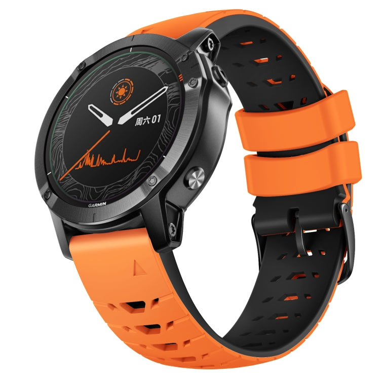 For Garmin Fenix 7 22mm Trapezoidal Quick Release Silicone Watch Band