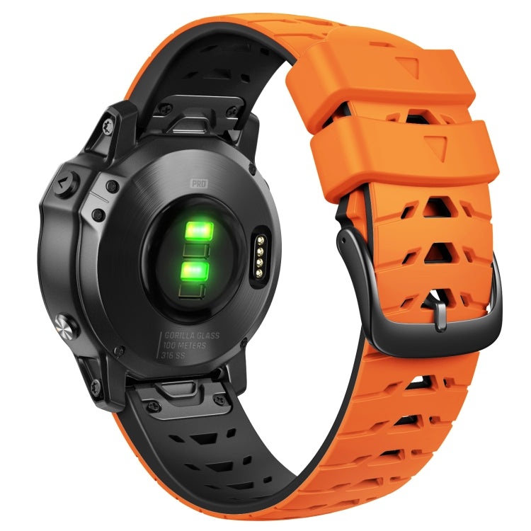 For Garmin Fenix 7 22mm Trapezoidal Quick Release Silicone Watch Band