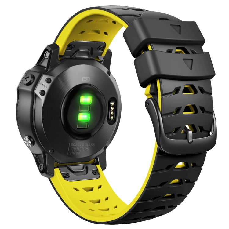 For Garmin Fenix 7 22mm Trapezoidal Quick Release Silicone Watch Band