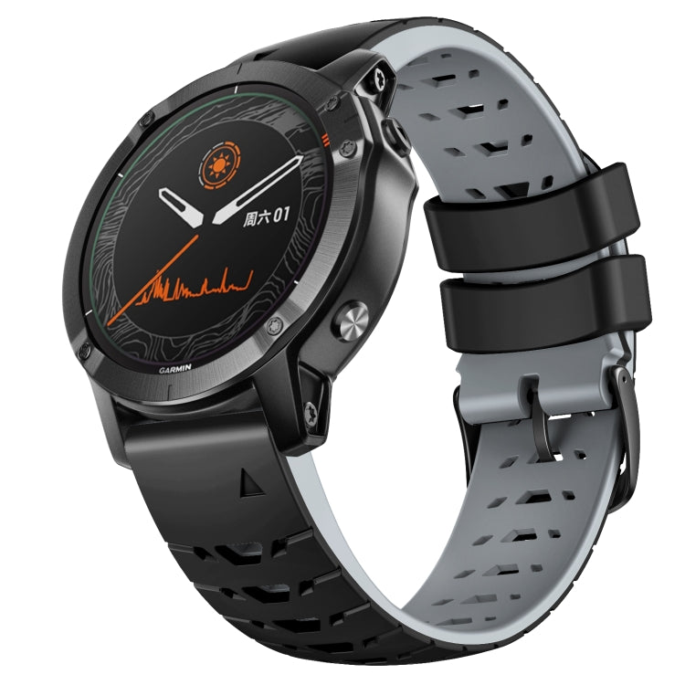 For Garmin Fenix 7 22mm Trapezoidal Quick Release Silicone Watch Band