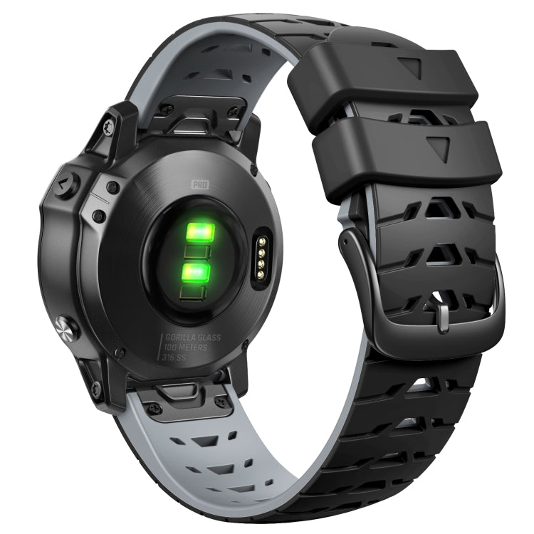 For Garmin Fenix 7 22mm Trapezoidal Quick Release Silicone Watch Band