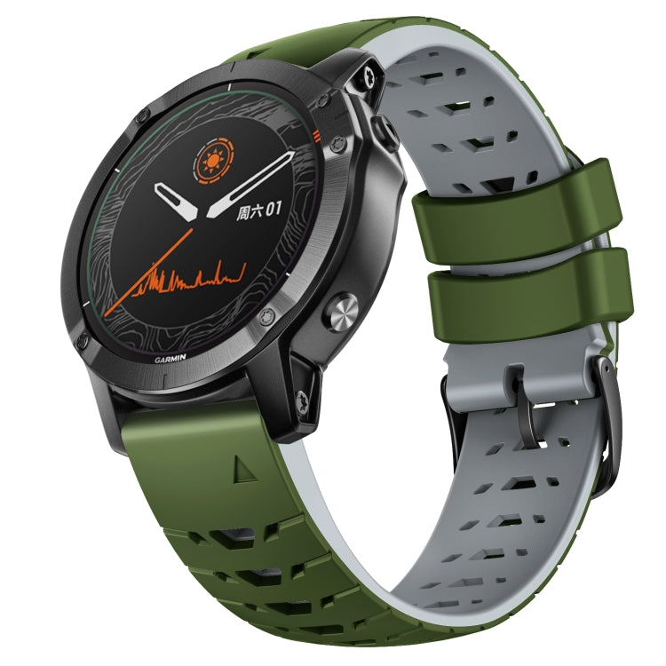 For Garmin Fenix 7 22mm Trapezoidal Quick Release Silicone Watch Band