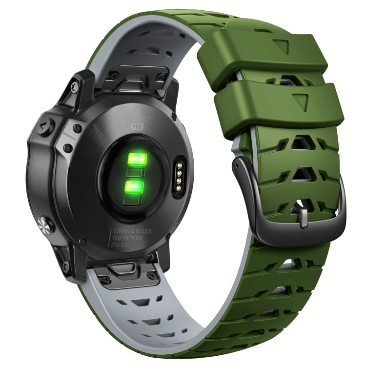 For Garmin Fenix 7 22mm Trapezoidal Quick Release Silicone Watch Band