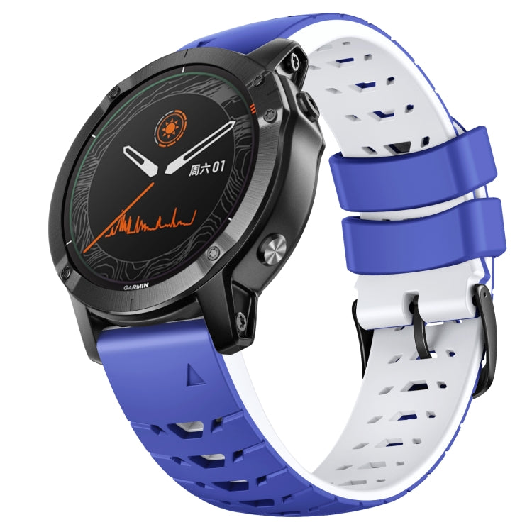 For Garmin Fenix 7 22mm Trapezoidal Quick Release Silicone Watch Band
